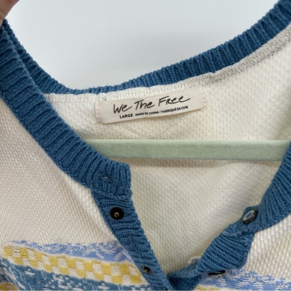 Free People To the Woods Fair Isle Sweater in Light Combo L - Picture 6 of 9